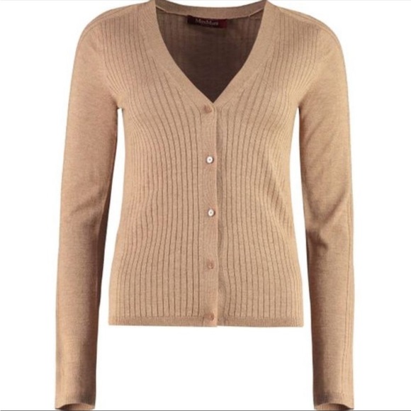 MaxMara | Sweaters | Max Mara Studio Dina Wool Blend Cardigan With Nacre  Buttons In Natural | Poshmark